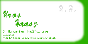 uros haasz business card